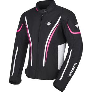 RSA Wasp Motorradjacke für Frauen in Schwarz, Weiß und Rosa