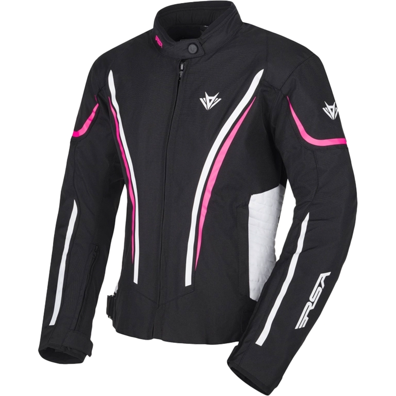 RSA Wasp Damen-Motorradjacke, schwarz-rosa-weiß