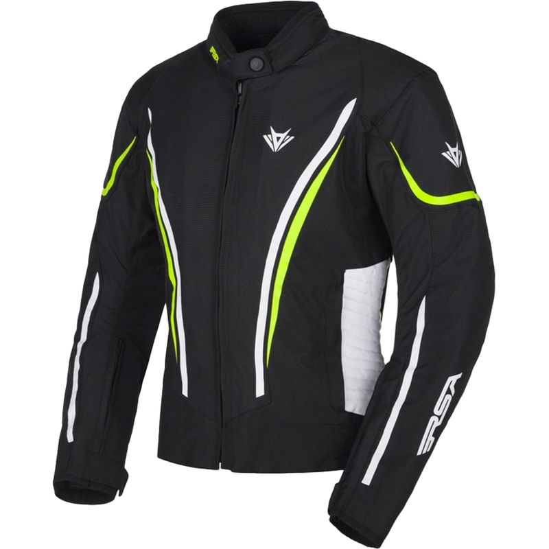 Damen-Motorradjacke RSA Wasp schwarz-weiß-fluogelb