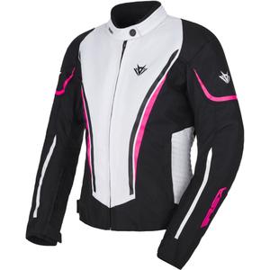 Damen RSA Wasp Schwarz, Rosa und Weiß Motorradjacke