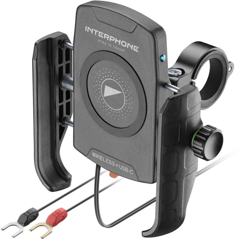 Interphone Crab Telefonhalter mit kabellosem Laden und USB-C schwarz
