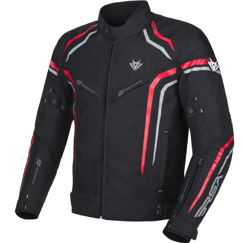 RSA Compact 2 Motorradjacke schwarz-grau-rot