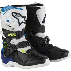 Alpinestars Tech 3S Kinder Motorradstiefel Weiß-Schwarz-Blau