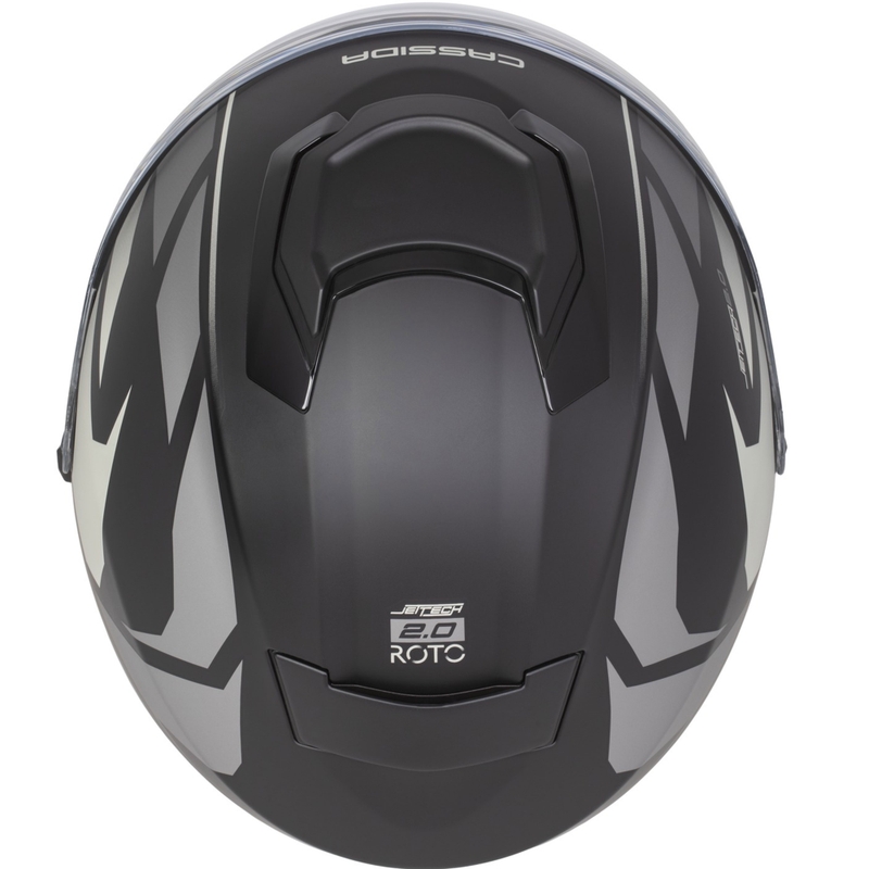Cassida Jet Tech 2.0 RoTo Jet-Face-Motorradhelm, matt schwarz-grau-weiß