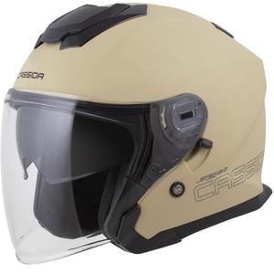 Cassida Jet Tech 2.0 RoTo Jet Face Motorradhelm, matt sand-schwarz-grau