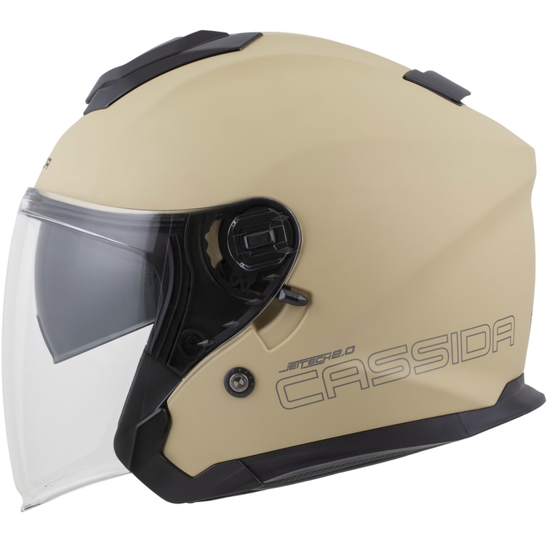 Cassida Jet Tech 2.0 RoTo Jet Face Motorradhelm, matt sand-schwarz-grau