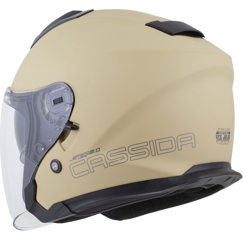 Cassida Jet Tech 2.0 RoTo Jet Face Motorradhelm, matt sand-schwarz-grau