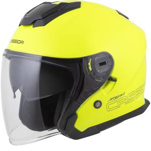 Cassida Jet Tech 2.0 RoTo offener Motorradhelm, fluoreszierend gelb-schwarz-grau
