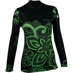 Damen-Thermoshirt nanosilver® Flower grün - langarm