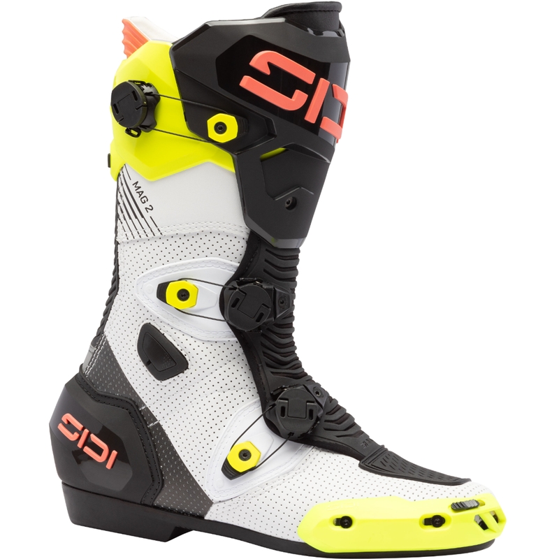 Motorradstiefel SiDi MAG 2 Air fluoreszierend gelb-fluoreszierend korallenrot