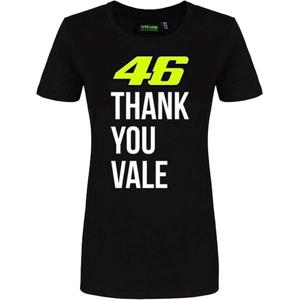 Frauen-T-Shirt VR46 Valentino Rossi "Danke Vale" schwarz