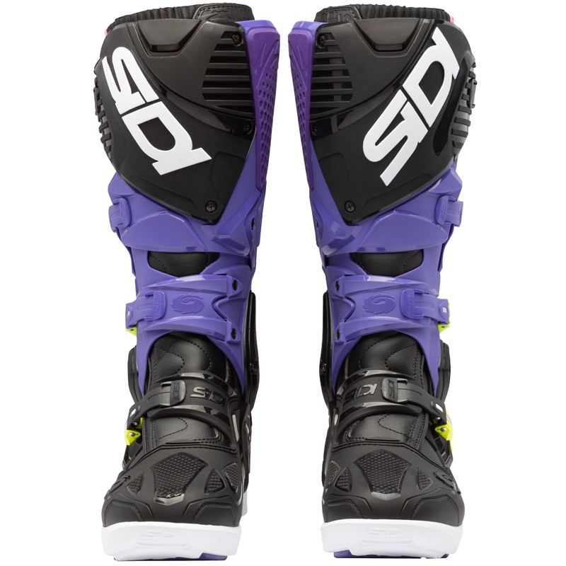 Motorradstiefel SiDi Crossfire 3 SRS lila-schwarz-fluoreszierend gelb