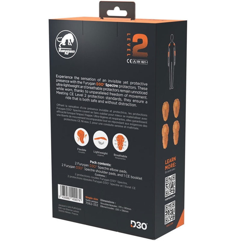 Furygan Spectre D3O® L2 Schulter- und Ellbogenprotektoren-Set