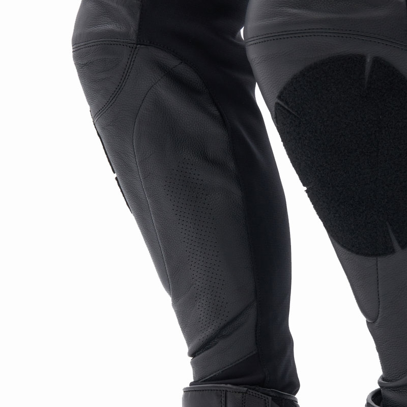 Rebelhorn Veloce Motorradhose aus Leder, schwarz-weiß