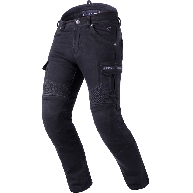 Street Racer Cargo CE Cropped Motorradjeans Schwarz