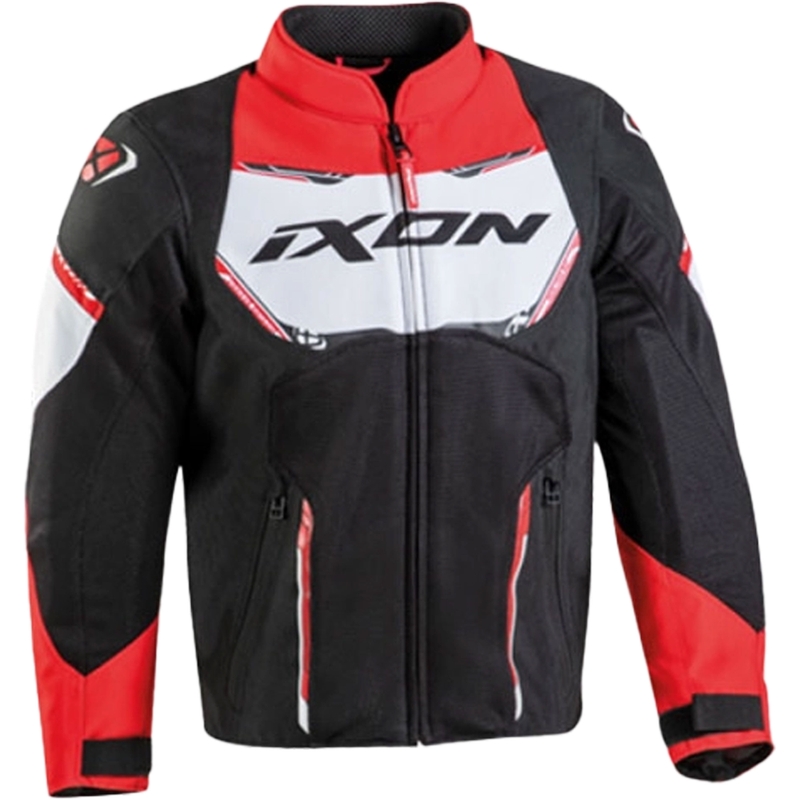 Kinder-Motorradjacke IXON Striker Air schwarz-rot-weiß