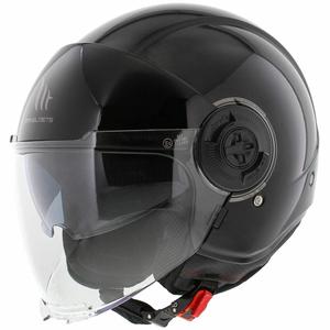 Offener Motorradhelm MT Viale SV S, glänzend schwarz