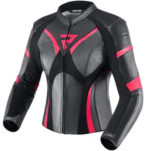 Damen-Motorradjacke Rebelhorn Rebel schwarz-fluoreszierend pink