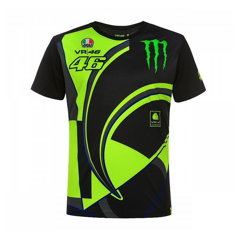 T-shirt VR46 Valentino Rossi REPLIKA MONSTER schwarz und gelb