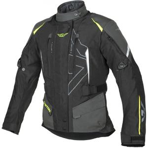 Damen-Motorradjacke Ayrton Teressa II, schwarz-grau-fluoreszierend gelb