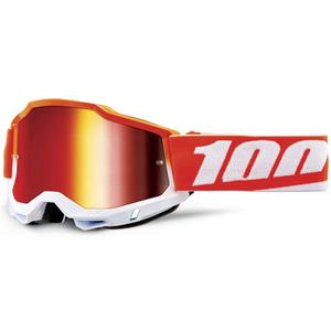 100% Accuri Matigofun Motocross-Brille mit rotem Plexiglas