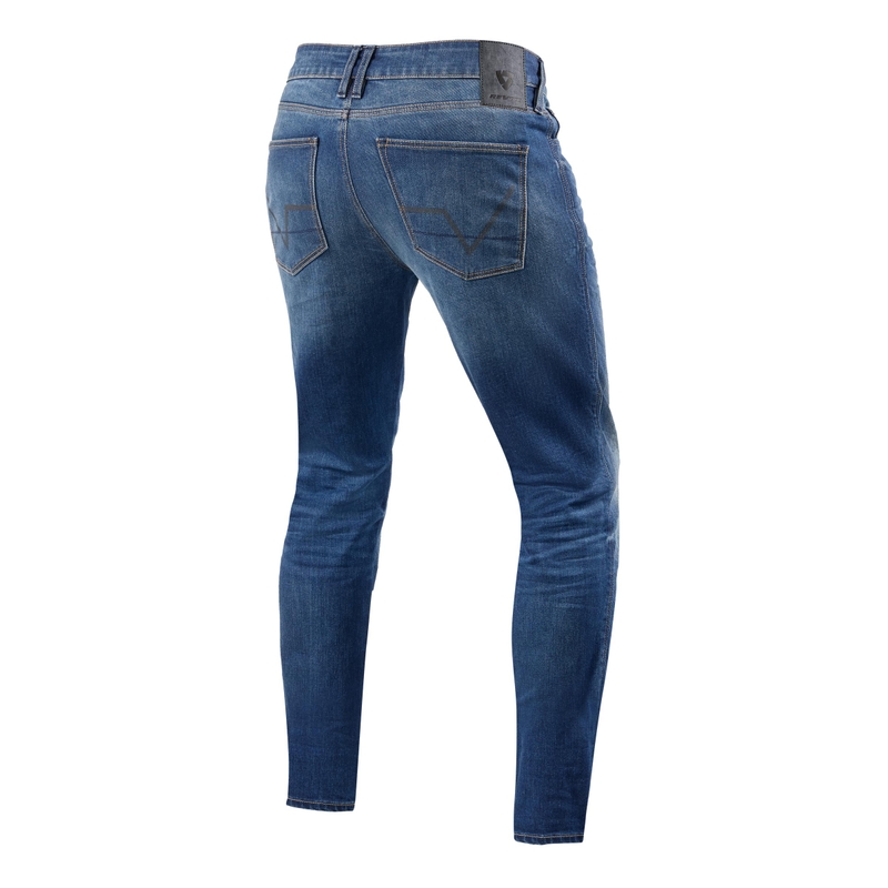 Revit Carlin SK Extra Cropped Motorcycle Jeans Blau