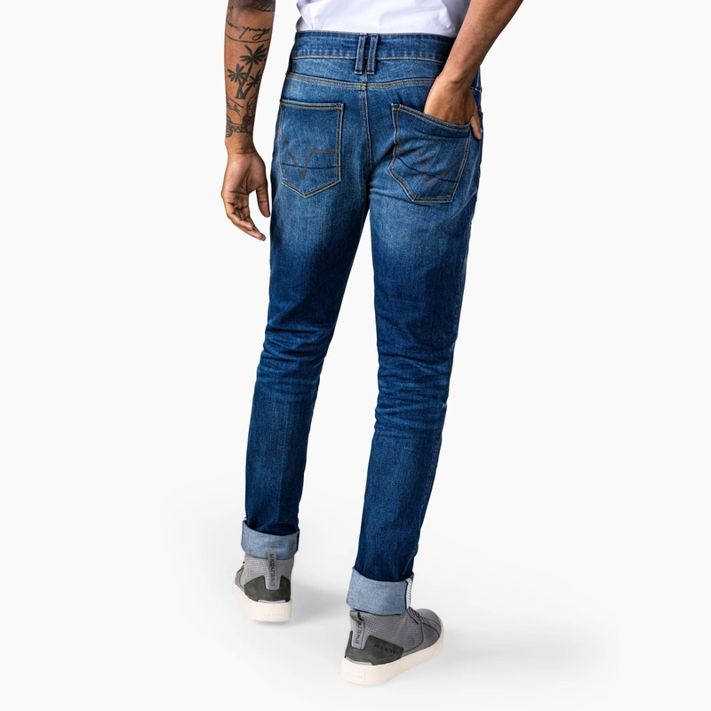 Revit Carlin SK Extra Cropped Motorcycle Jeans Blau