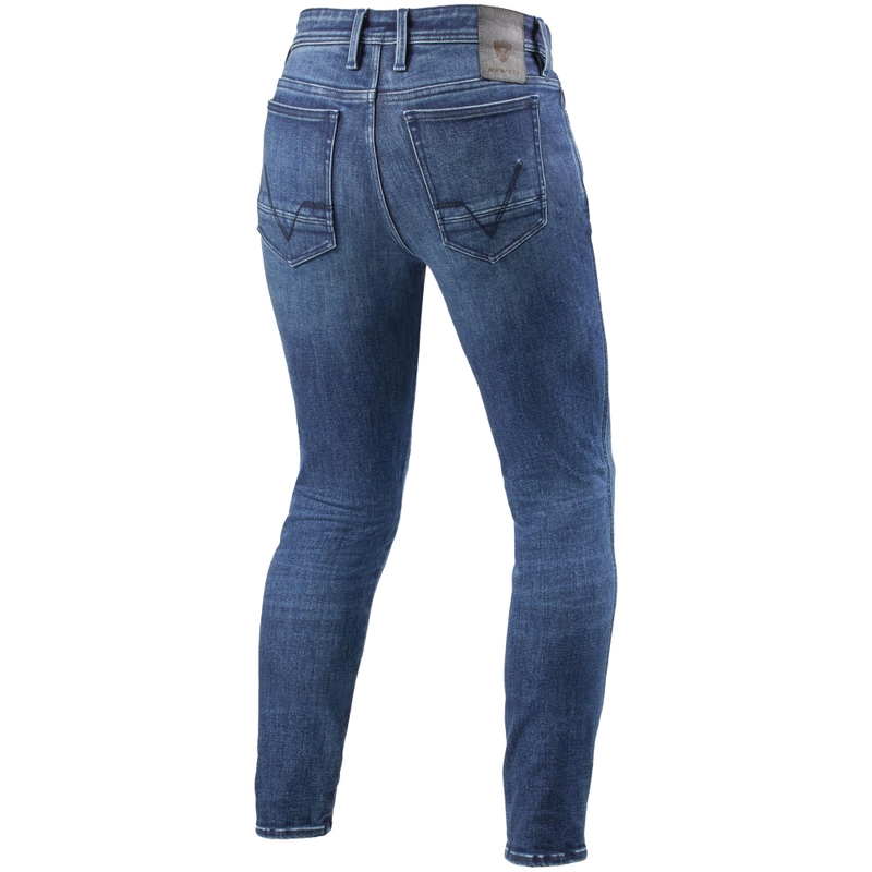Revit Piston 3 Skinny Extra Cropped Motorcycle Jeans Washed Blue