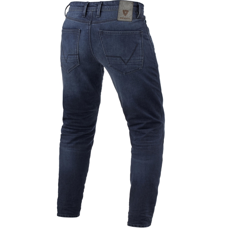 Revit Micah TF Extra Cropped Motorcycle Jeans Washed Dark Blue