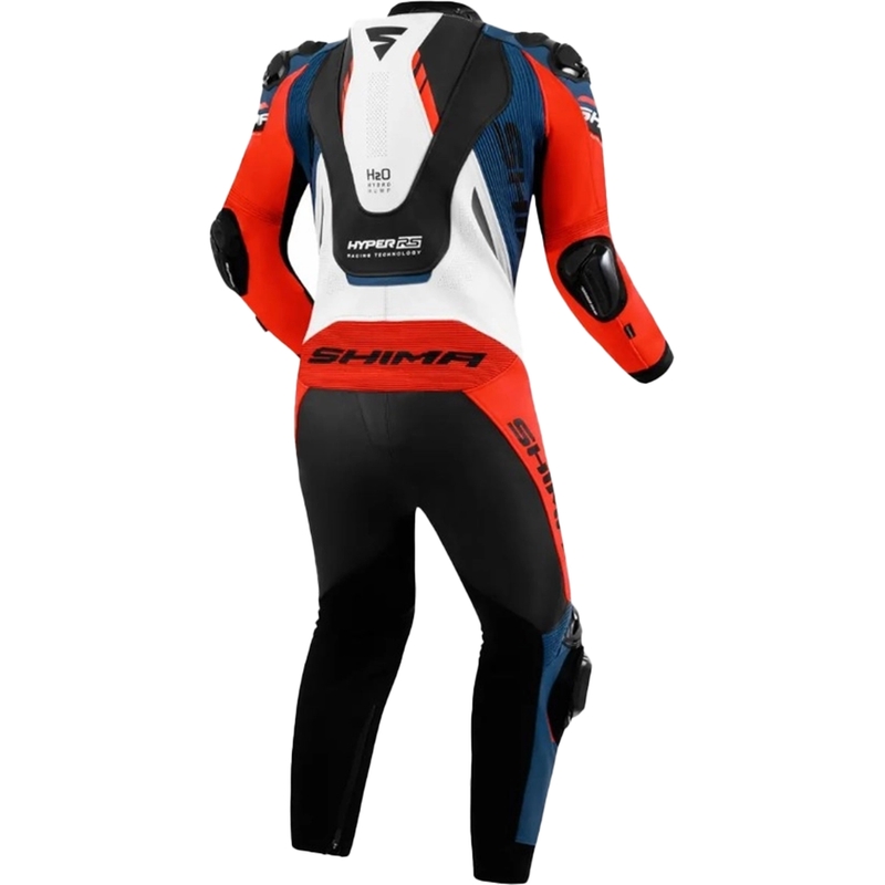 Leder-Motorradkombi Shima Hyper-RS schwarz-rot-blau-weiß