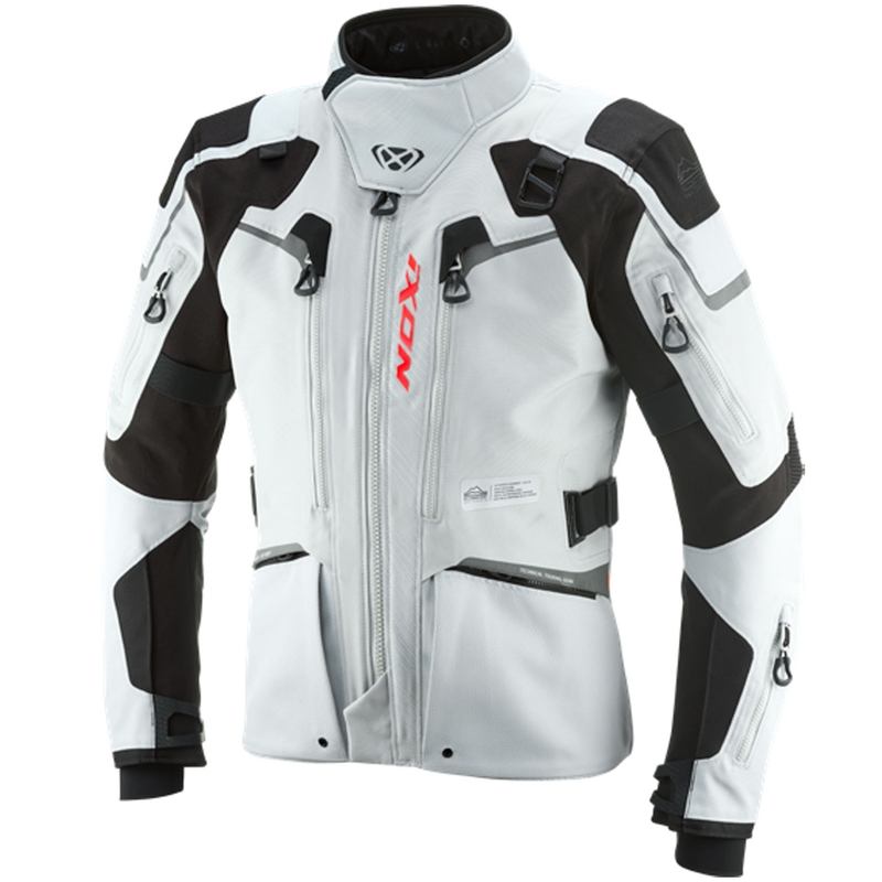 IXON Odin Motorradjacke hellgrau-schwarz