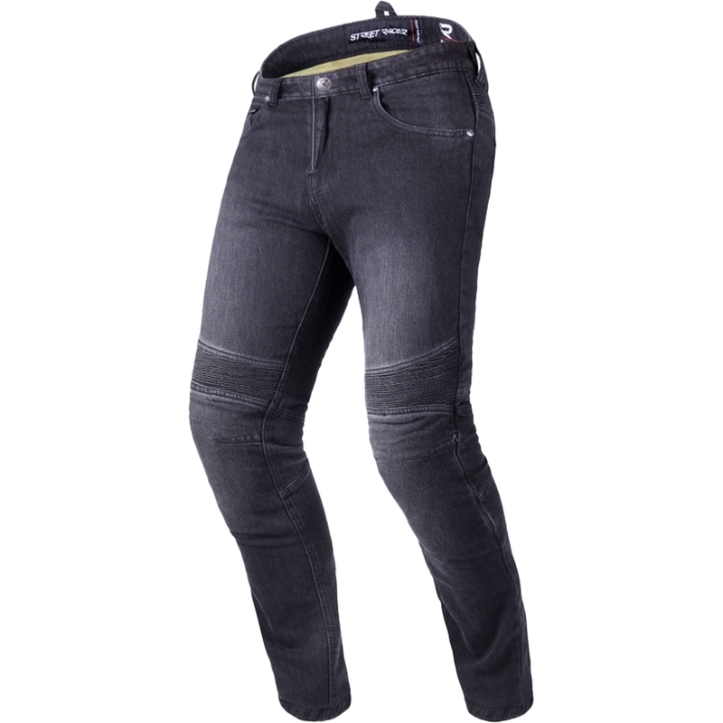Gekürzte Motorradjeans Street Racer Spike II CE Schwarz