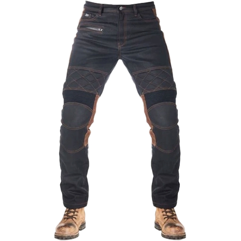 Motorradhosen Fuel Sergeant 2 Waxed Braun und Schwarz