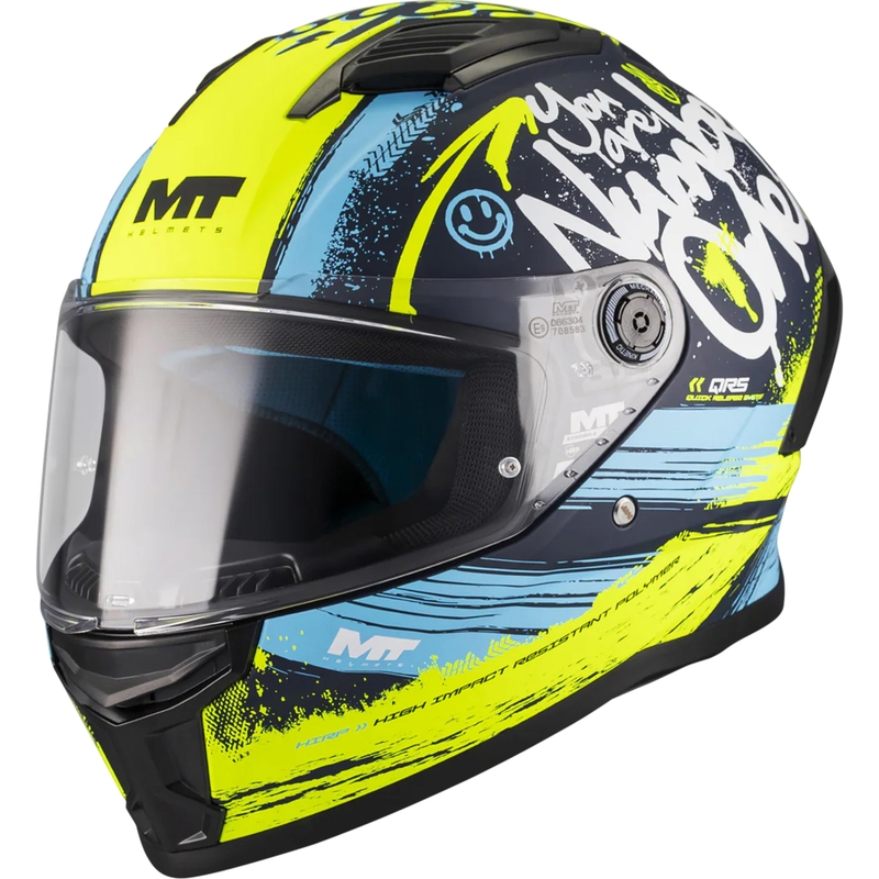 Integralhelm MT Stinger 2 Rocket C3 blau-fluoreszierend gelb