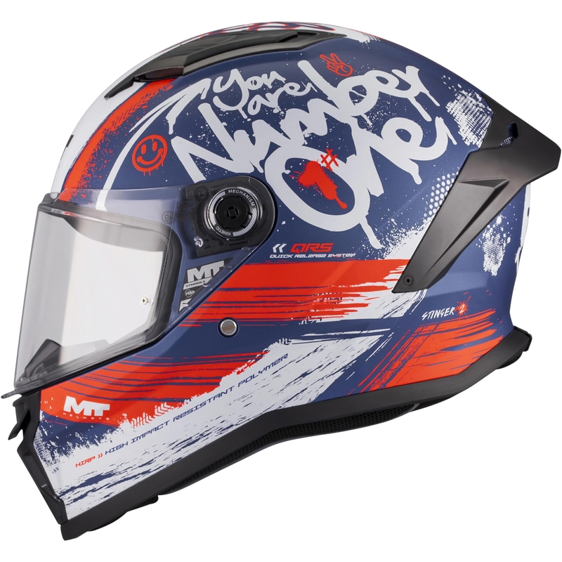 Integralhelm MT Stinger 2 Rocket C17 matt blau-rot-grau