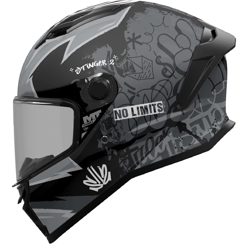 Integralhelm MT Stinger 2 Tagger B2 matt schwarz-grau