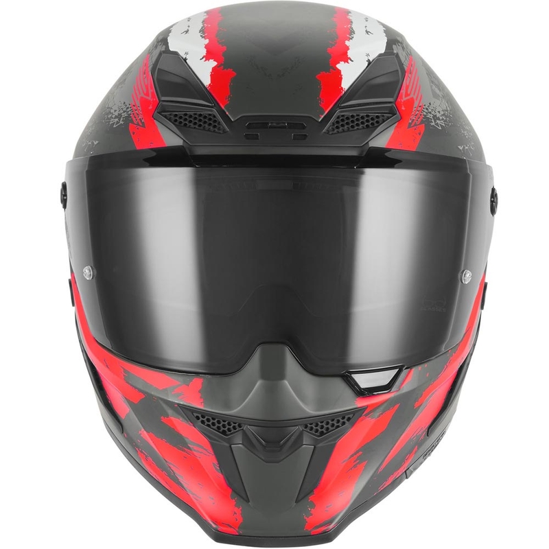 Integralhelm NOX Exklusiv Goliath Cut'D matt schwarz-rot