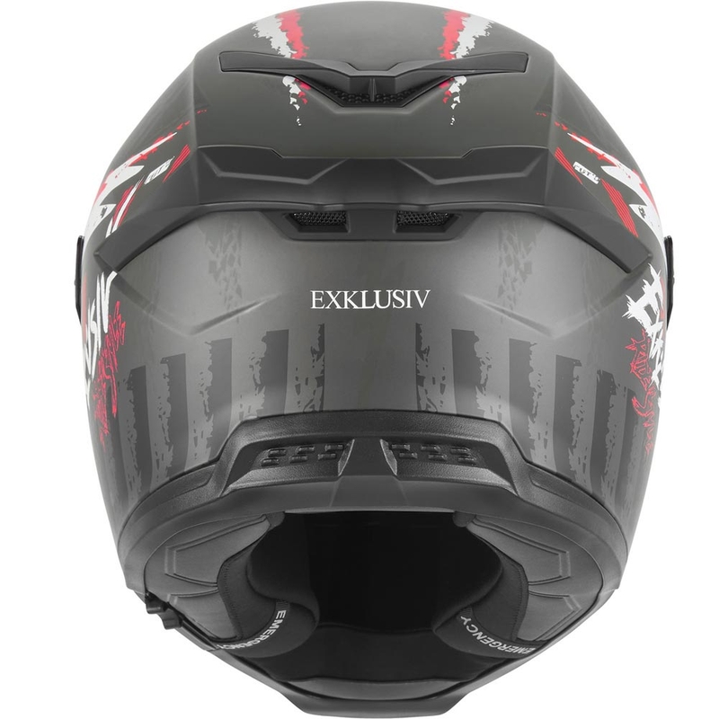 Integralhelm NOX Exklusiv Goliath Cut'D matt schwarz-rot