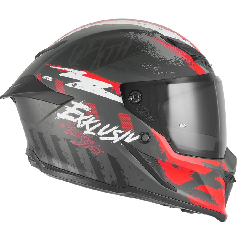 Integralhelm NOX Exklusiv Goliath Cut'D matt schwarz-rot