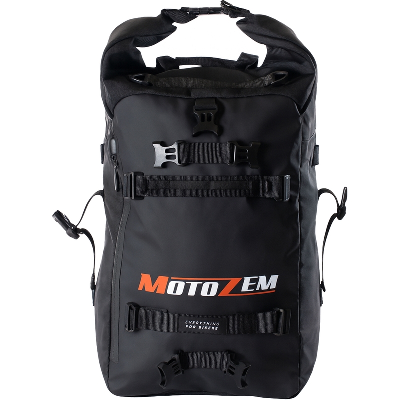 Wasserdichte Motorradtasche MotoZem DryBag schwarz 27,5 l