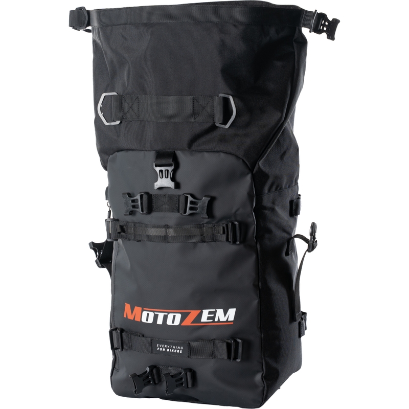 Wasserdichte Motorradtasche MotoZem DryBag schwarz 27,5 l