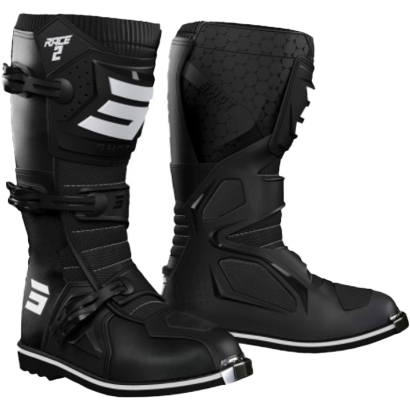 Shot Race 2 Motocross-Stiefel weiß-schwarz