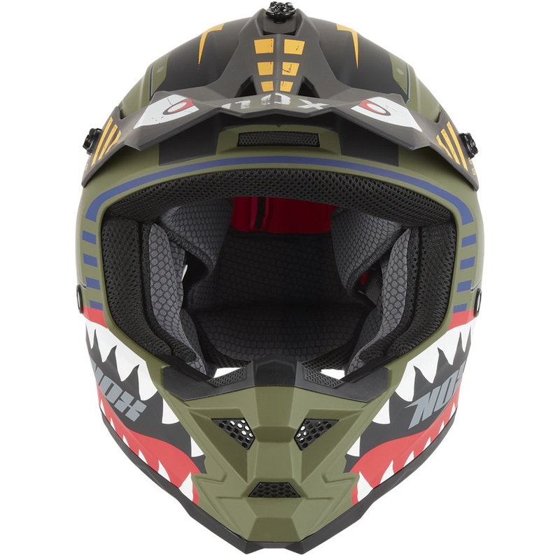 NOX N761 Fly Fighter Kinder-Motocrosshelm Khaki-Mehrfarbig