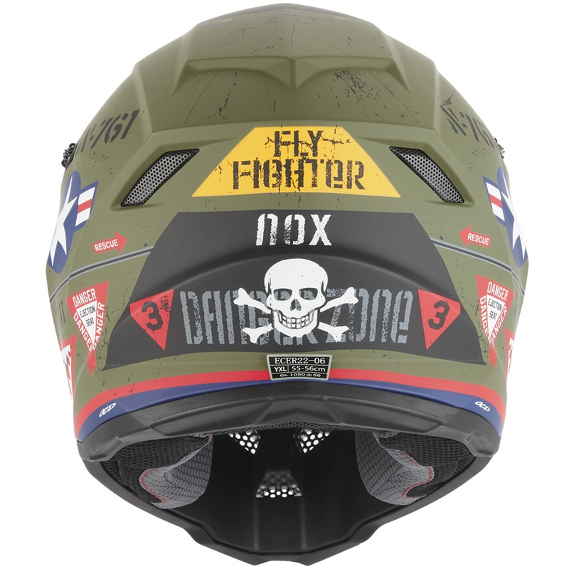 NOX N761 Fly Fighter Kinder-Motocrosshelm Khaki-Mehrfarbig