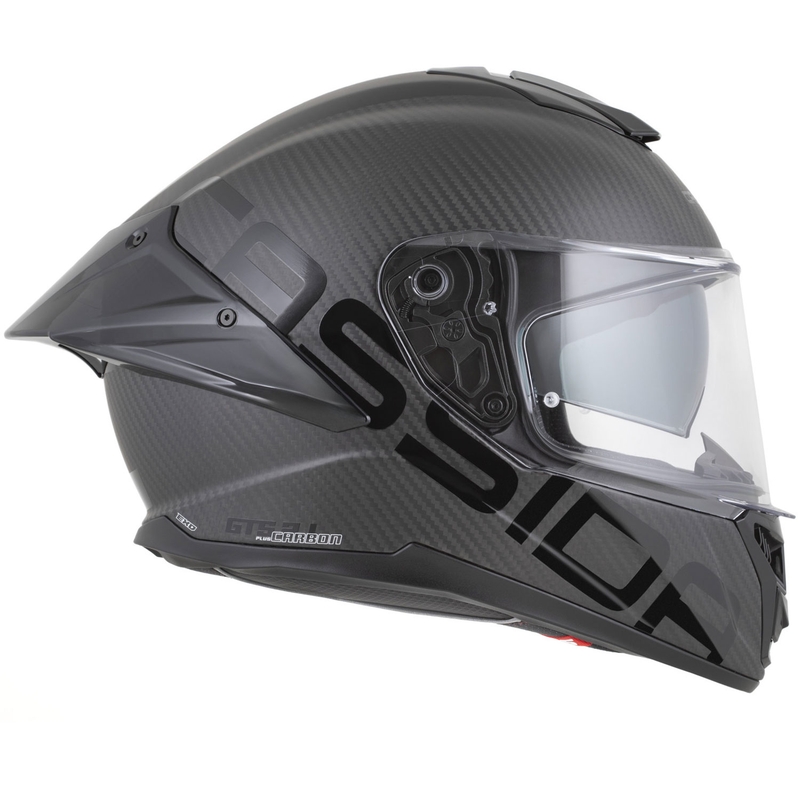 Cassida Integral GTS 2.1 Plus Carbon Integralhelm für Motorräder, matt, Carbon-Schwarz-Weiß