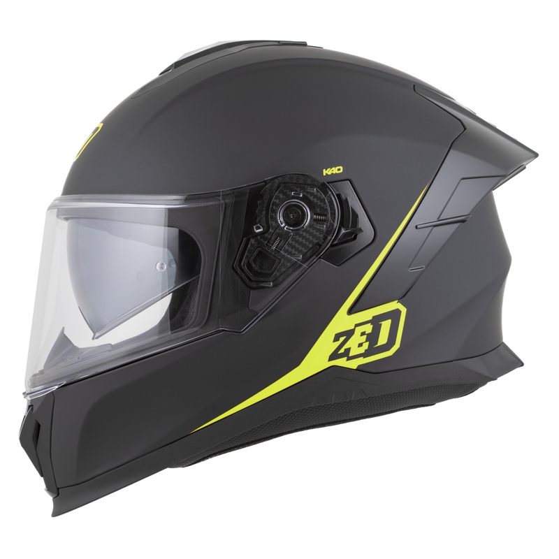 Integralhelm ZED K40, matt schwarz-fluoreszierend gelb