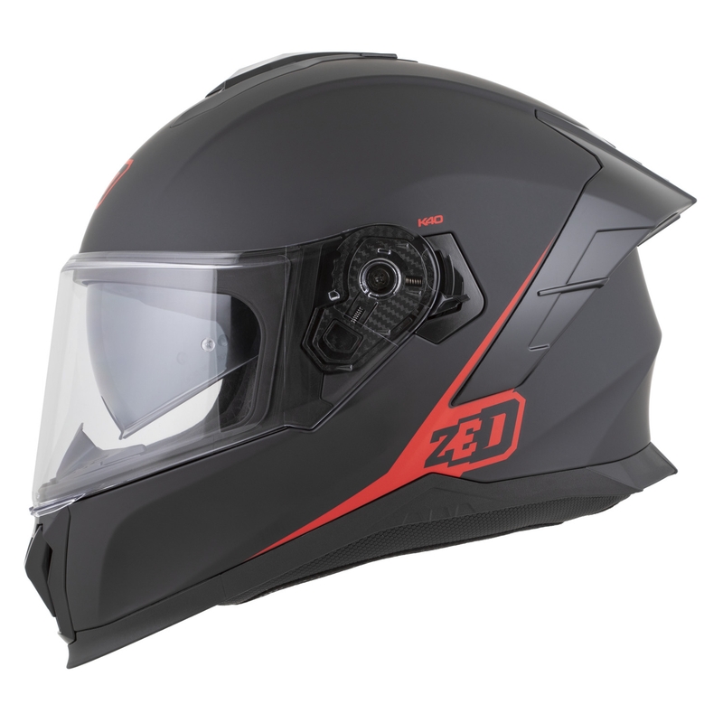 Integralhelm ZED K40, matt schwarz-rot