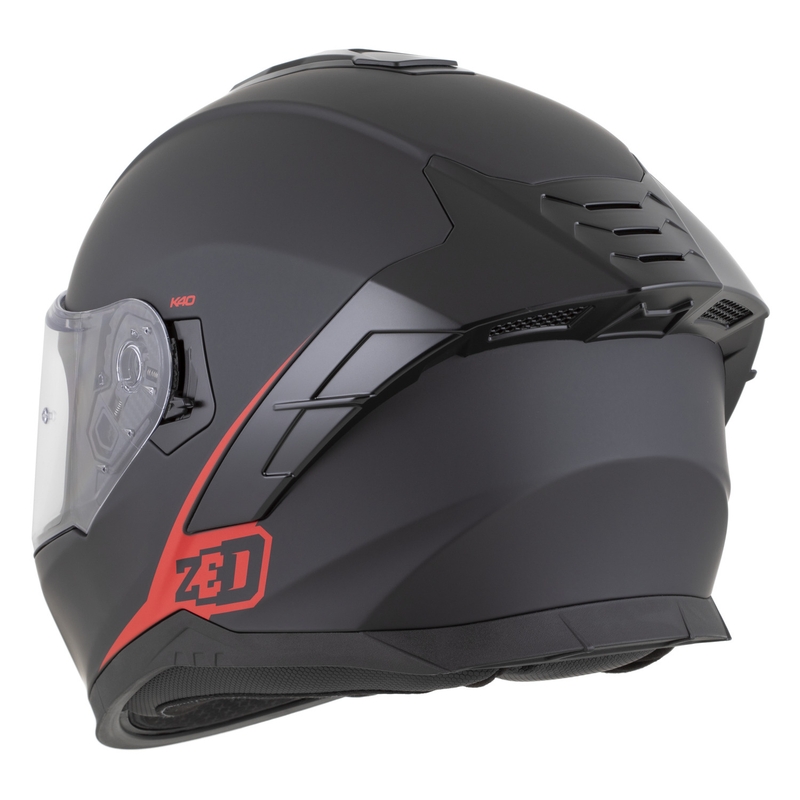 Integralhelm ZED K40, matt schwarz-rot