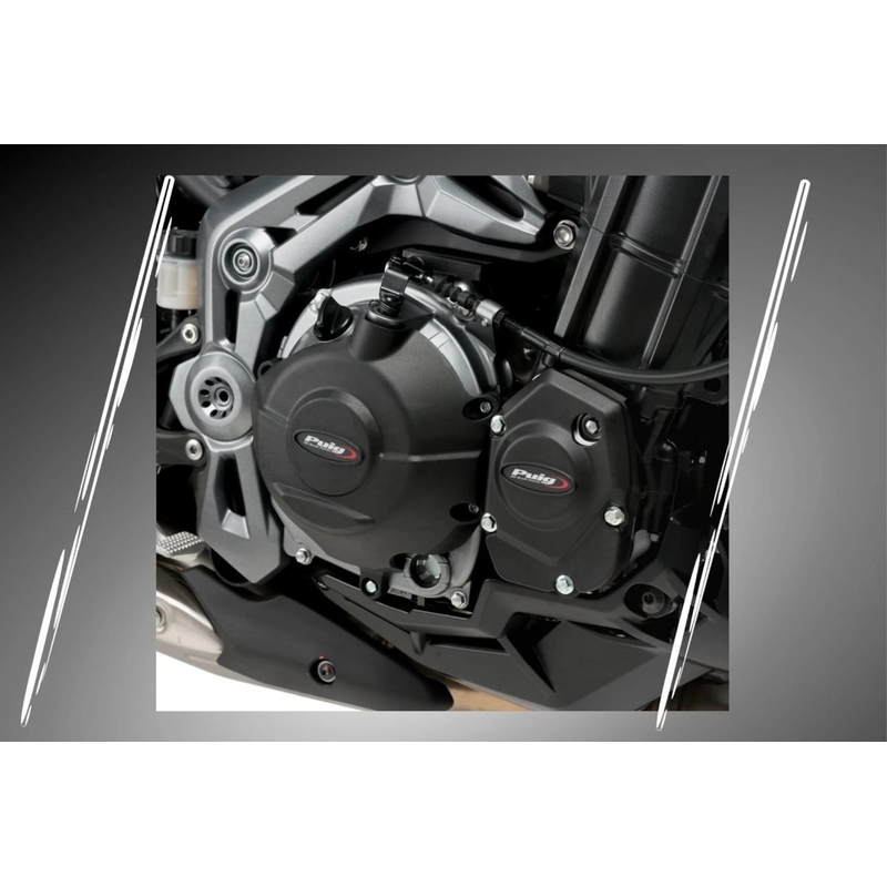 Engine protective covers PUIG schwarz included 2 oil plugs