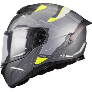 Klapphelm MT Atom 2 SV Highlands E2, matt schwarz-grau-fluoreszierend gelb